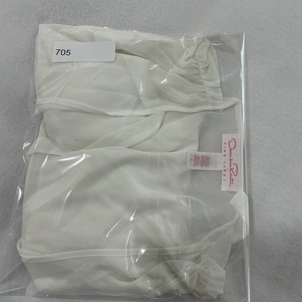 Oscar De La Renta Sheer White Bridal Wrap Size Large 90's Lingerie Robe Boudoir - Picture 15 of 15